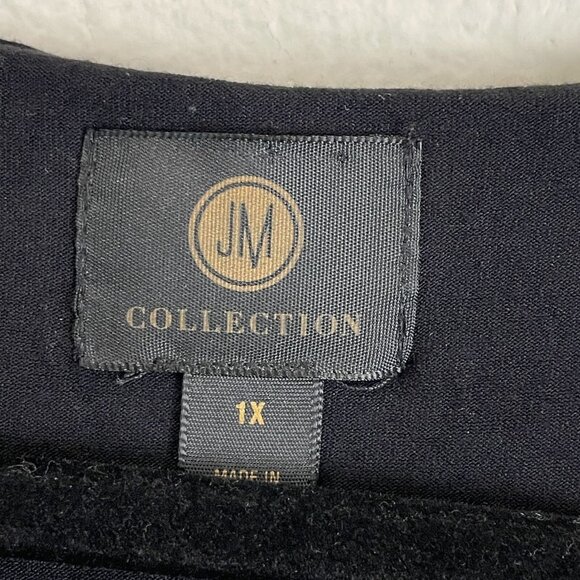 JM Collection Womens Plus 1X Top Poncho Overlay with Attached Tank Top Blouse - Picture 5 of 14